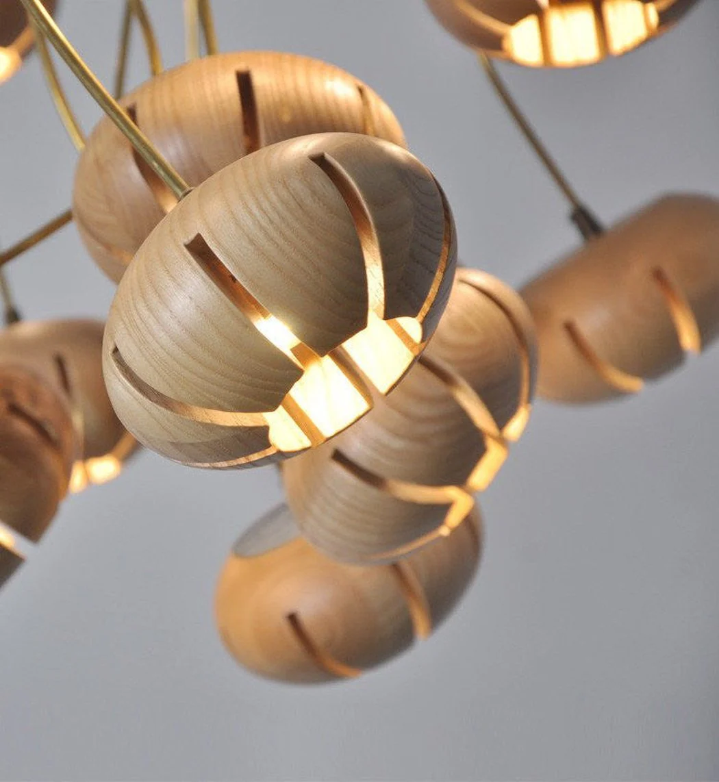 Wooden Petal Kitchen Island Pendant Light - Image 13