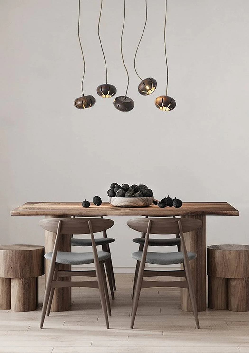 Wooden Petal Kitchen Island Pendant Light - Image 5