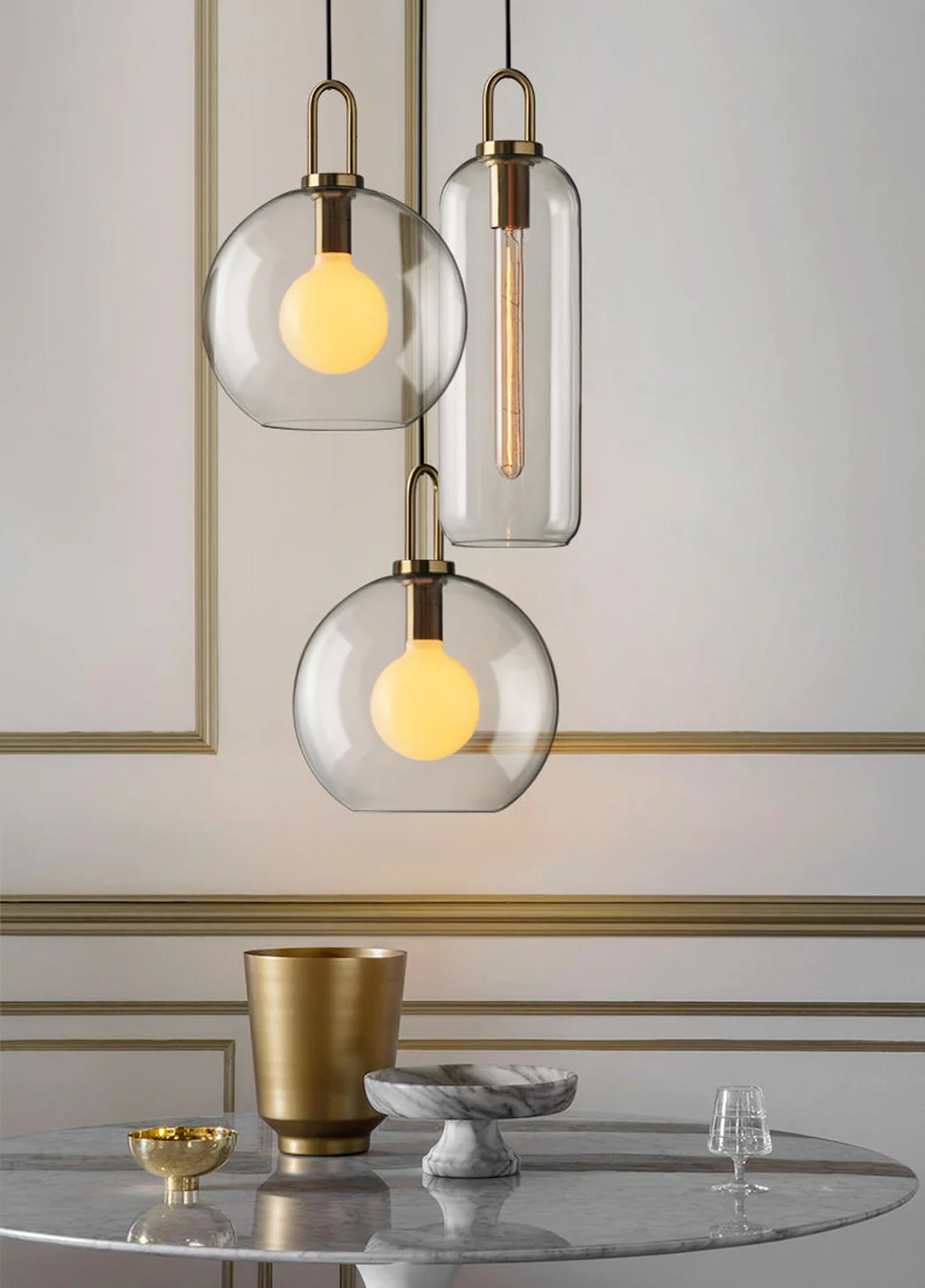Yayoi Glass Globe Brass Fitting Pendant Light - Image 10