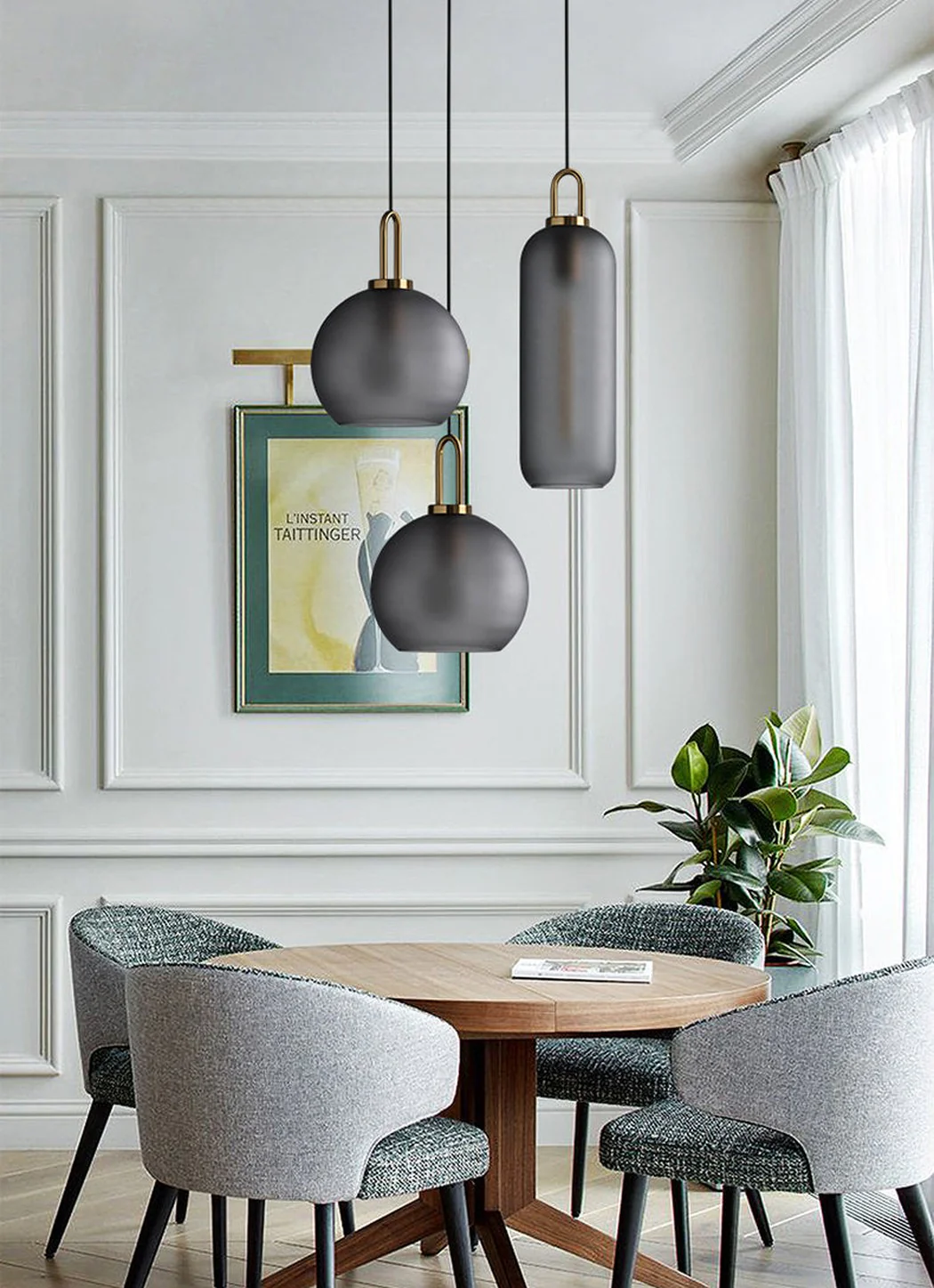 Yayoi Glass Globe Brass Fitting Pendant Light - Image 12