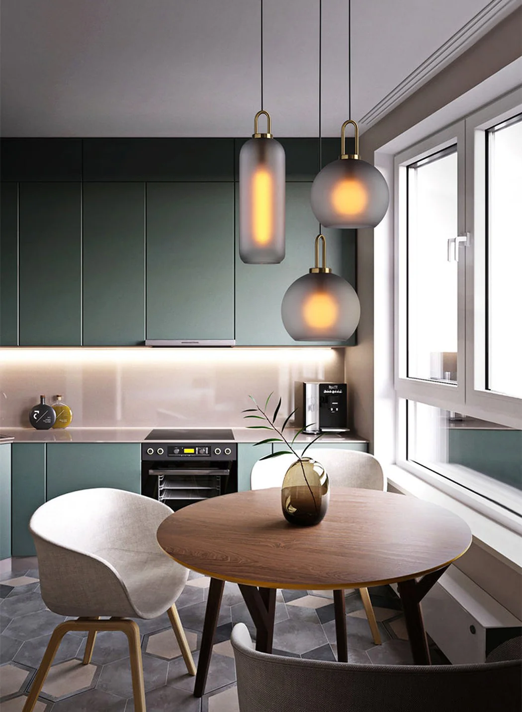 Yayoi Glass Globe Brass Fitting Pendant Light - Image 14