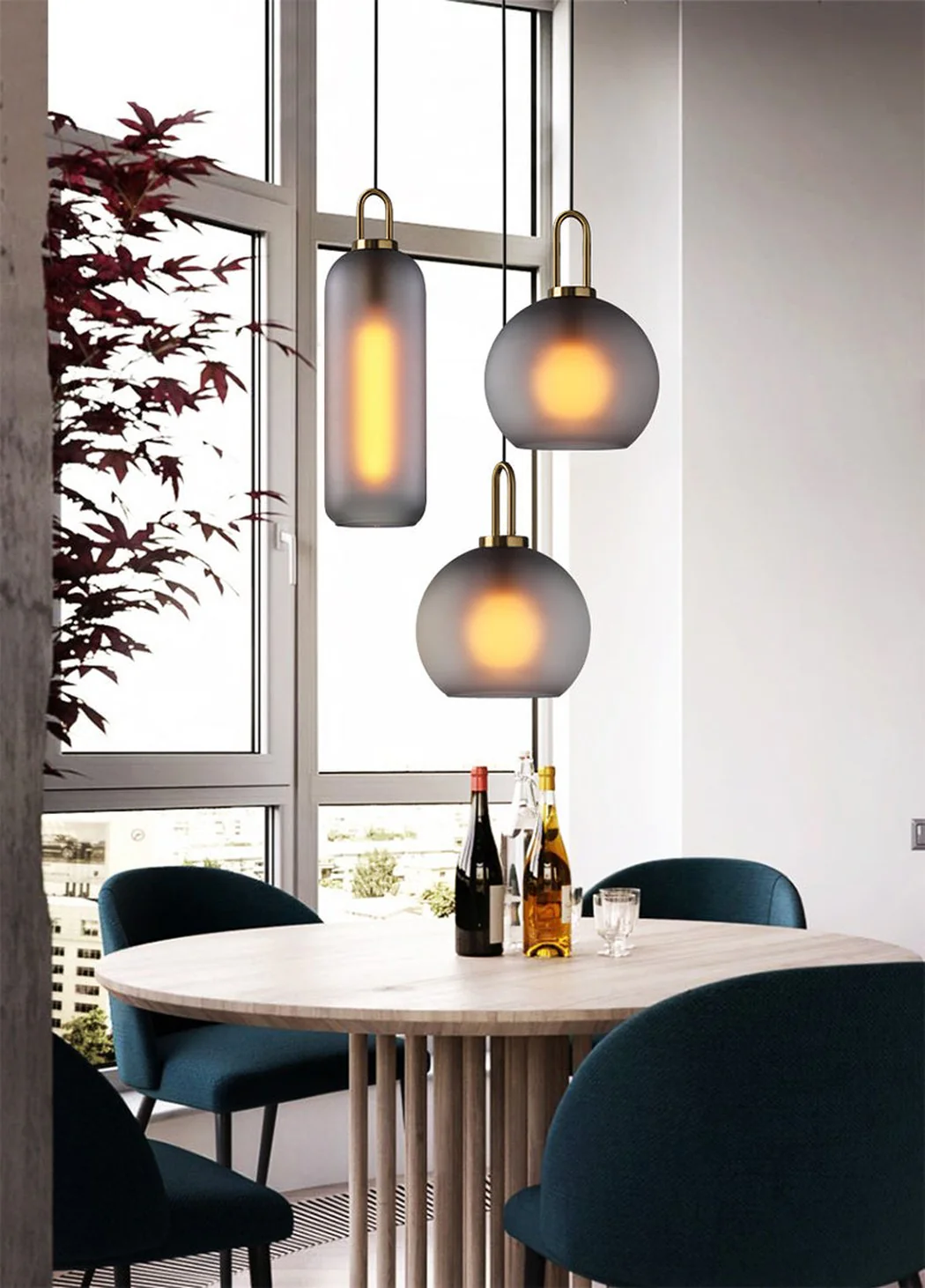 Yayoi Glass Globe Brass Fitting Pendant Light - Image 3