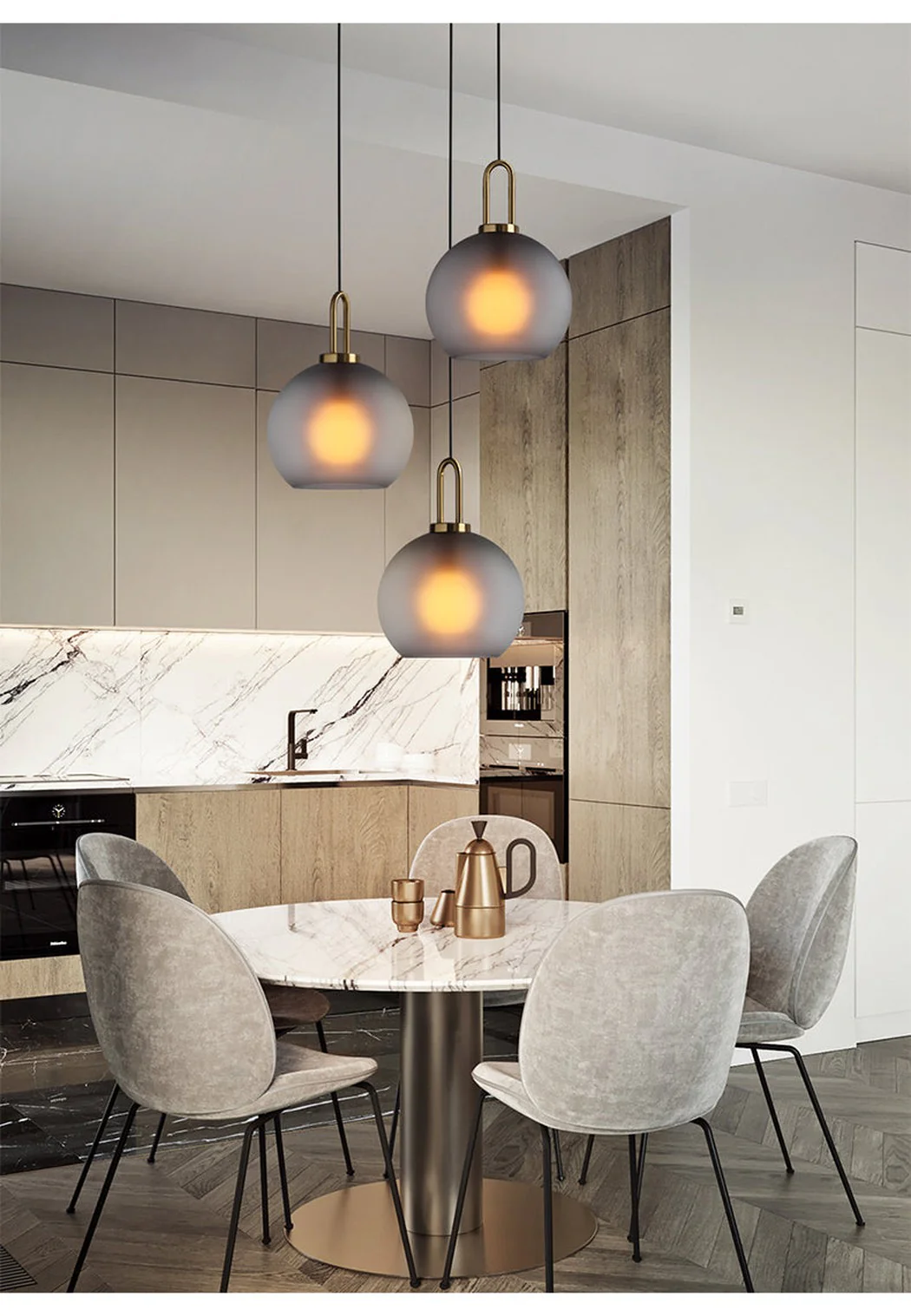 Yayoi Glass Globe Brass Fitting Pendant Light - Image 8