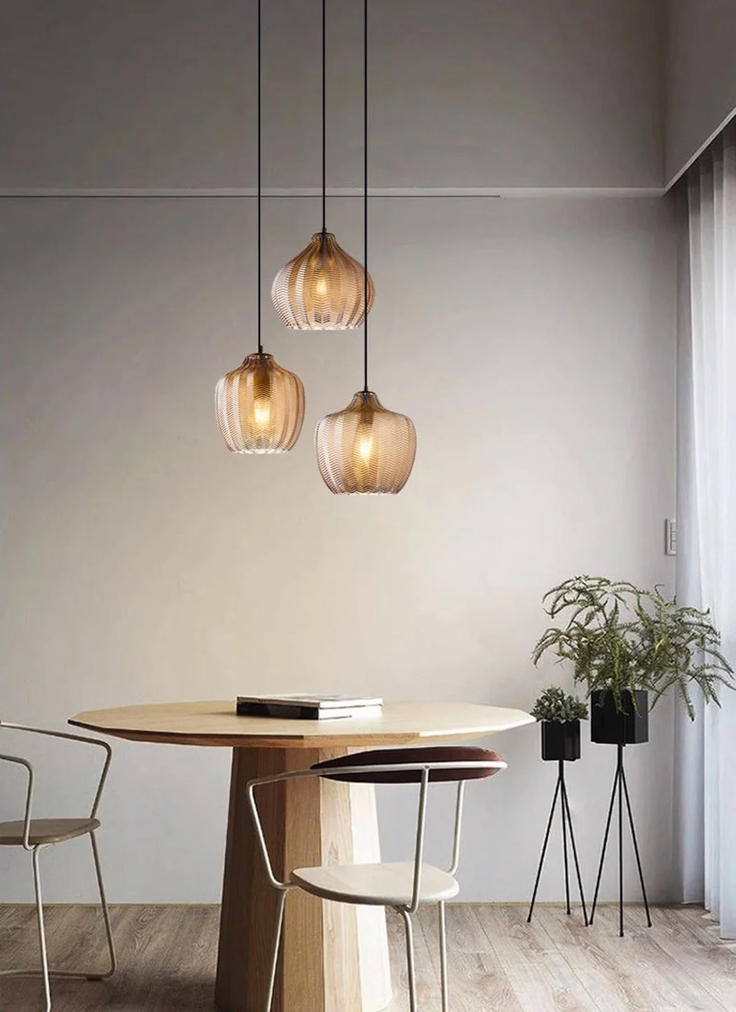 Yui Mid Century Glass Shade Pendant Light - Image 11
