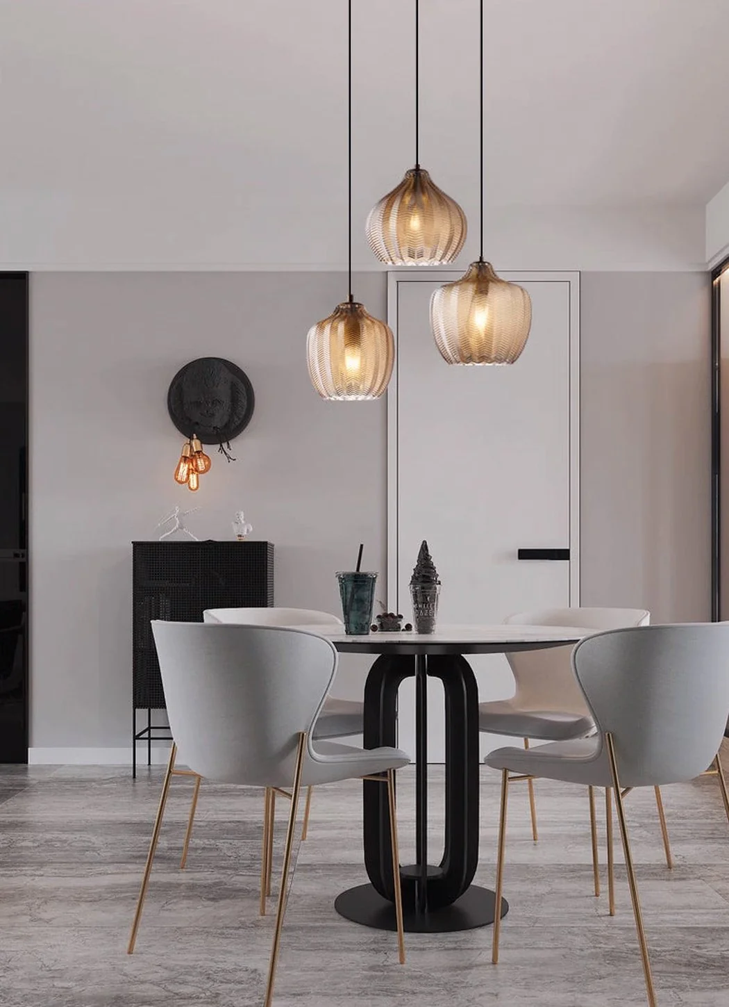 Yui Mid Century Glass Shade Pendant Light - Image 3